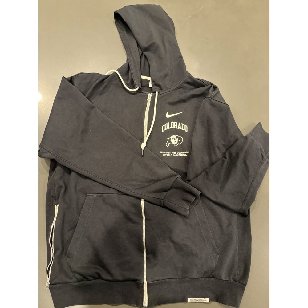 Nike Colorado Buffaloes Basketball Hoodie Mens XLT Black Full Zip Dri-FIT Tall - Picture 3 of 11